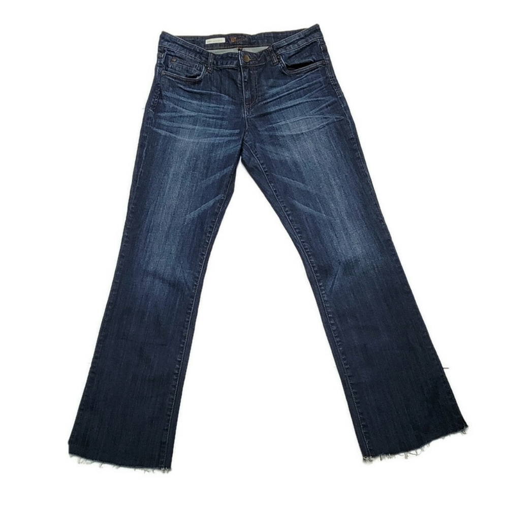 Kut from the Kloth Natalie High Rise Bootcut Fringed Jeans Womens Size 10